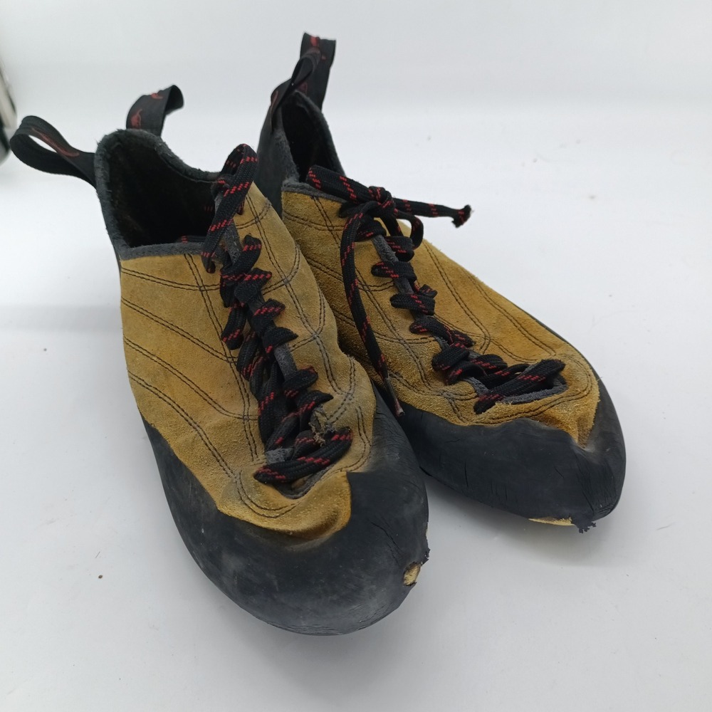 Red Chili Rock Climbing Shoes Mens 11 Tan Suede Lace Up Made in Italy READ s13